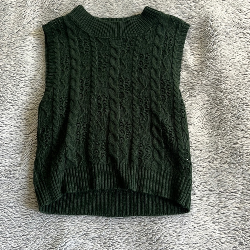 mockneck green strapless crop top knit